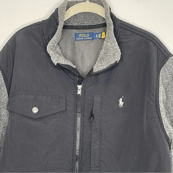 Polo Ralph Lauren Wind Blocking Hybrid Jacket Gray/Black Size XL - Picture 2 of 4